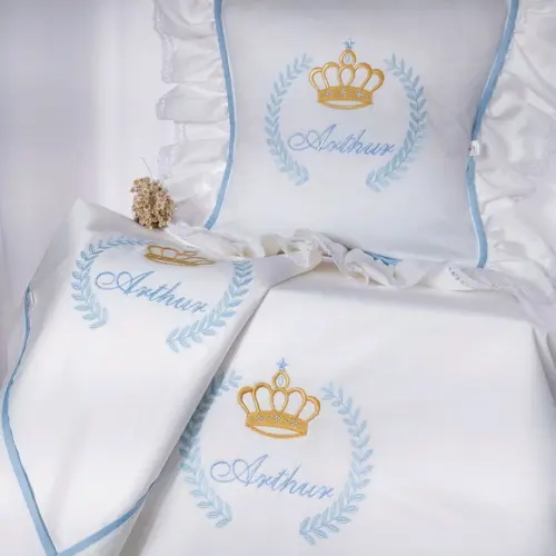 Kit Leito Maternidade Príncipe Coroa Ramos Luxo