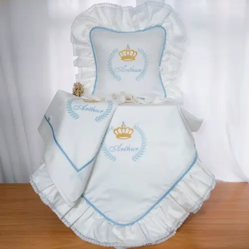 Kit Leito Maternidade Príncipe Coroa Ramos Luxo