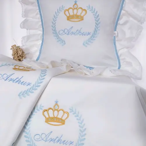 Kit Leito Maternidade Príncipe Coroa Ramos Luxo
