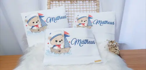 Kit Manta Baby e Fraldas Personalizadas Linha Premium Urso