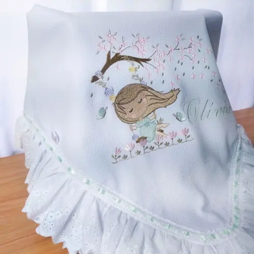 Kit Manta e Fraldas Premium Luxo Menina Floral Delicado