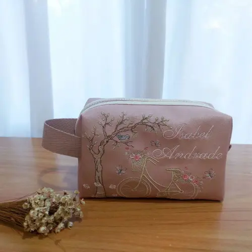 Necessaire Personalizada Luxo Multiuso Rosé Floral