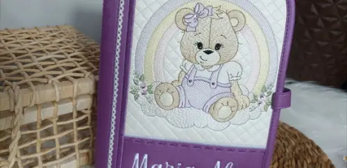 Porta Documentos do Bebê Capa Caderneta de Vacinação Ursinha