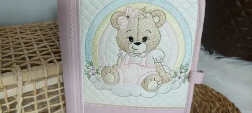 Porta Documentos do Bebê Capa Caderneta de Vacinação Ursinha