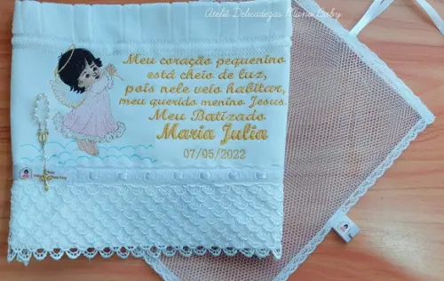 Toalha Batizado Anjinha na Nuvem