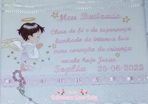 Toalha Batizado Bordada