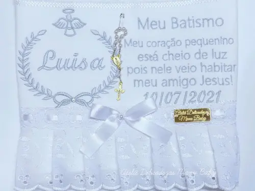 Toalha Batizado Ramos e Anjinho
