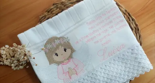 Toalha de Batizado Personalizada Bordada