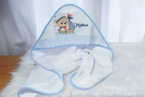 Toalha Fralda com Capuz Recém Nascido