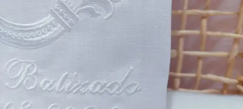Toalha Linho Batizado Espírito Santo Bordada