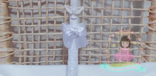 Toalha Linho Espírito Santo Batizado + Vela Batizado