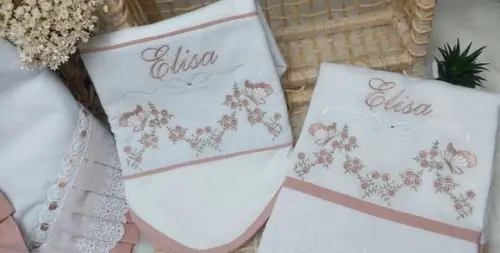 Enxoval Bebê Luxo Floral Rosé Delicado Premium