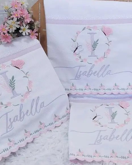 Enxoval Bebe Personalizado Floral Delicado Luxo
