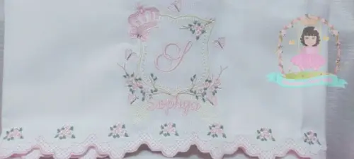 Kit 3 Fraldas Floral Bordada Luxo