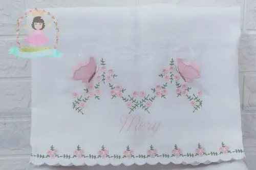Kit 3 Fraldas Florais com Barrinha Bordada Luxo