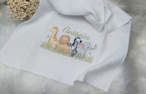 Kit 3 Peças Fraldas Safari Luxo Delicado Dia a Dia