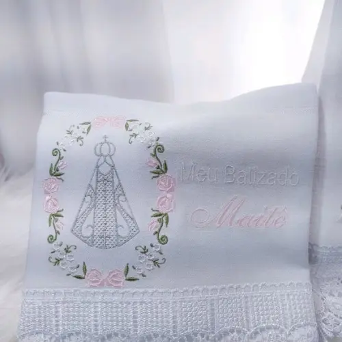 Kit Batizado Nossa Senhora Floral Luxo