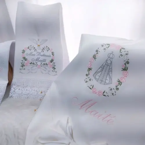 Kit Batizado Nossa Senhora Floral Luxo