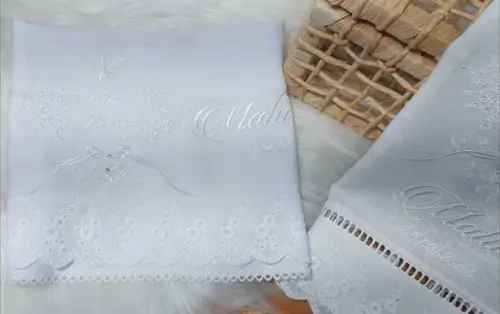 Kit Batizado: Toalha em Linho e Fralda Personalizada