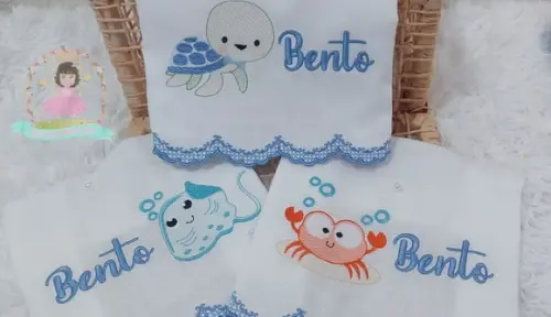Kit Enxoval Personalizado Fundo do Mar Bebê Luxo