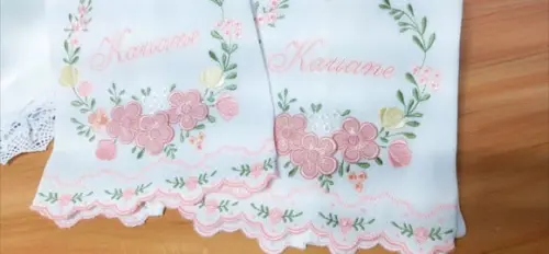 Kit Fraldas Personalizada Rosé Luxo Floral Barra Bordada