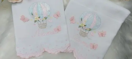 Kit Fraldas Personalizadas Barra Recortada Balão Menina
