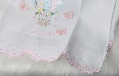 Kit Fraldas Personalizadas Barra Recortada Balão Menina
