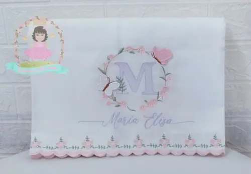 Kit Fraldas Personalizadas Barra Recortada Floral Luxo