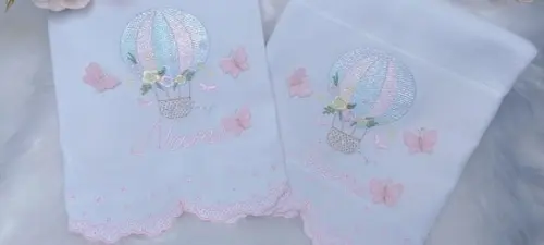 Kit Fraldas Personalizadas Barra Recortada Balão Menina
