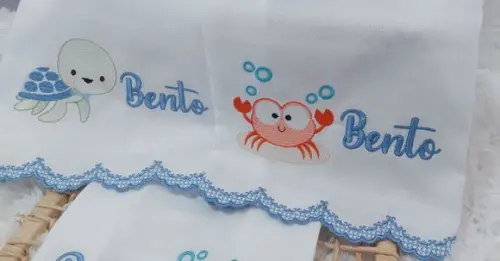 Kit Fraldas Personalizadas Barra Recortada Fundo do Mar Luxo