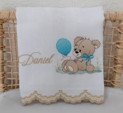Kit Fraldas Personalizadas Barra Recortada Urso Delicado