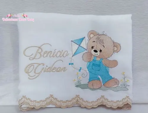 Kit Fraldas Personalizadas Barra Recortada Ursinho Luxo