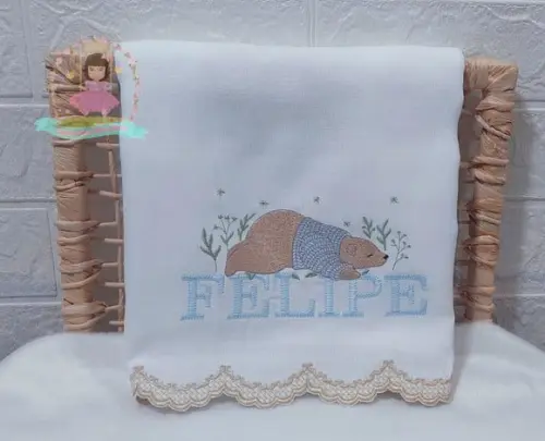 Kit Fraldas Personalizadas Barra Recortada Urso Polar