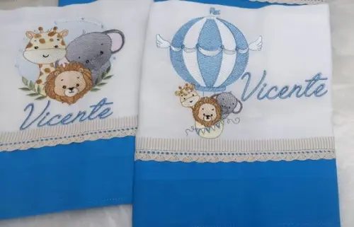 Kit Fraldas Personalizadas Safari Delicado Luxo