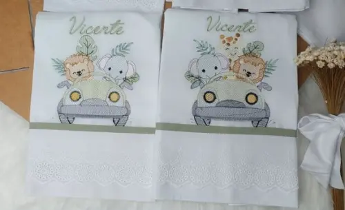 Kit Fraldas Personalizadas Safari no Carro Delicado Luxo