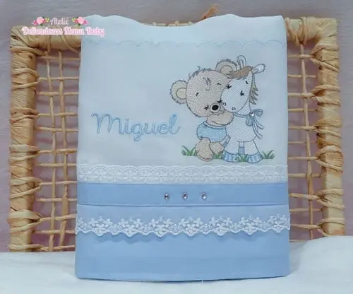 Kit Fraldas Personalizadas Ursinho Delicado Luxo