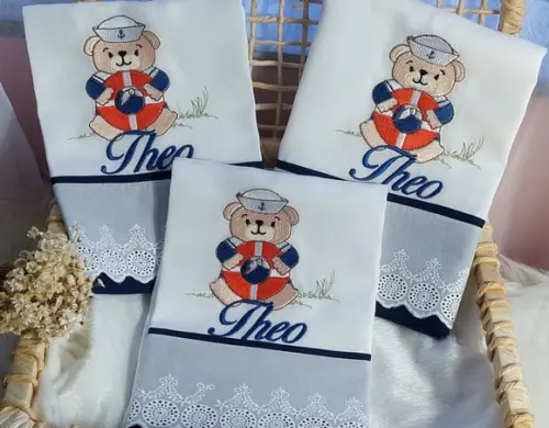 Kit Fraldas Personalizadas Urso Marinheiro Luxo