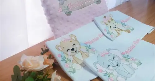 Kit Manta Baby + Fraldas Personalizadas Linha Básica Safari