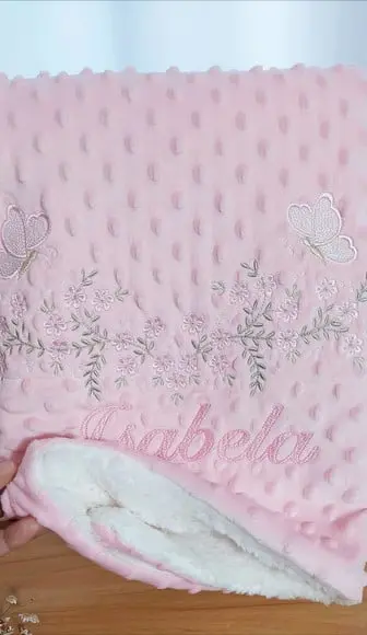 Manta/ Cobertor Soft Bordada para Bebês Floral Jardim