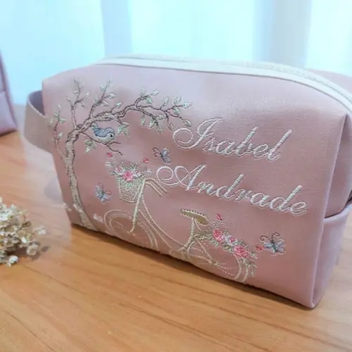 Necessaire Personalizada Luxo Multiuso Rosé Floral
