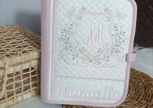 Porta Documentos do Bebê Capa Caderneta de Vacinação Floral