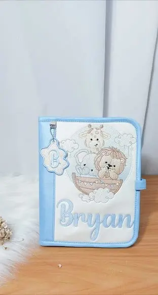 Porta Documentos do Bebê Capa Caderneta de Vacinação Safari