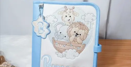 Porta Documentos do Bebê Capa Caderneta de Vacinação Safari