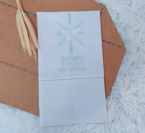 Toalha Batizado Divino Espírito Santo + Vela Batizado