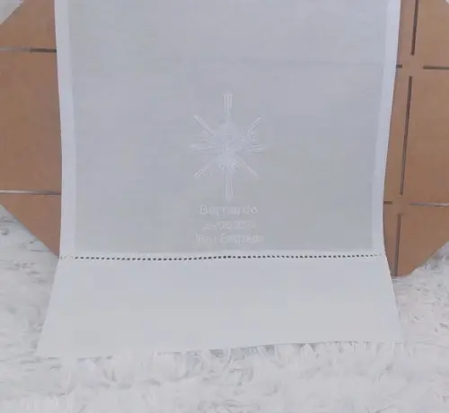Toalha Batizado Divino Espírito Santo + Vela