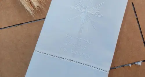 Toalha Batizado Divino Espírito Santo Bordado Branco