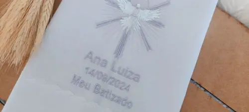 Toalha Batizado Divino Espírito Santo Bordado Lavanda