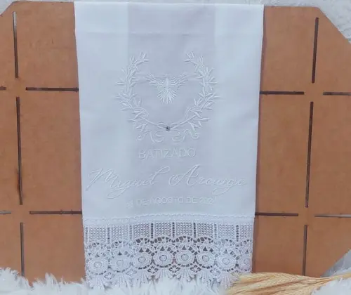 Toalha Batizado Espírito Santo + Vela Batizado