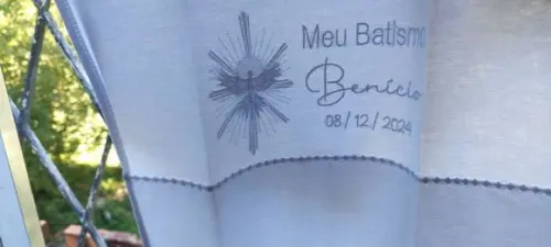 Toalha Batizado Espírito Santo Delicado + Vela