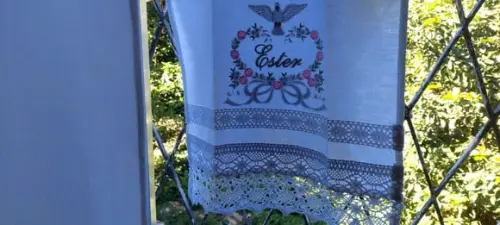 Toalha Batizado Espírito Santo Floral+ Vela